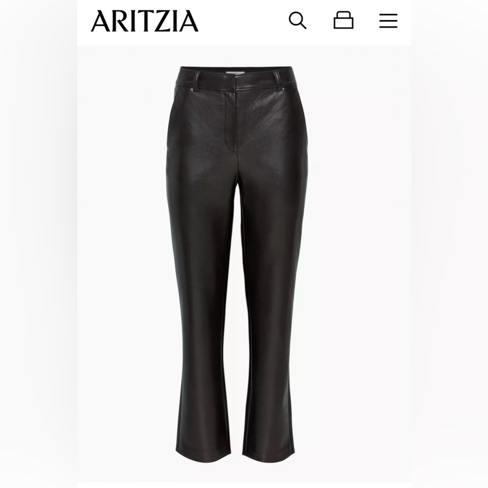 Aritzia Babaton Command Command Pant vegan leather Black size 4 short